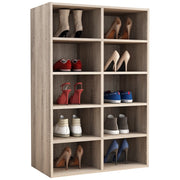 Legno Strong Scarpiera H84 L55 P30 cm Mobile Porta Scarpe Salvaspazio a Ripiani Stabile e Robusto Colore Noce