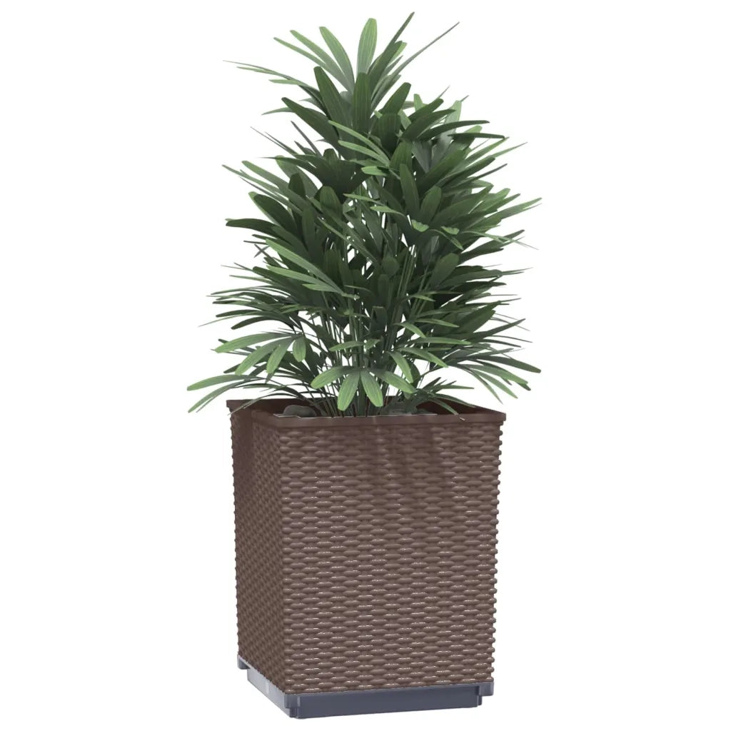 Fioriere | Cassetta per fiori | Vaso 4 pz Marroni 30x30x37 cm in Polipropilene