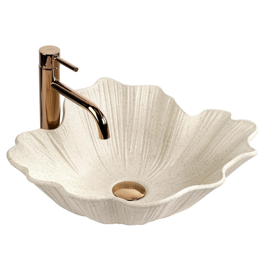 Lavabo Da Appoggio Rea Flower Vanilla