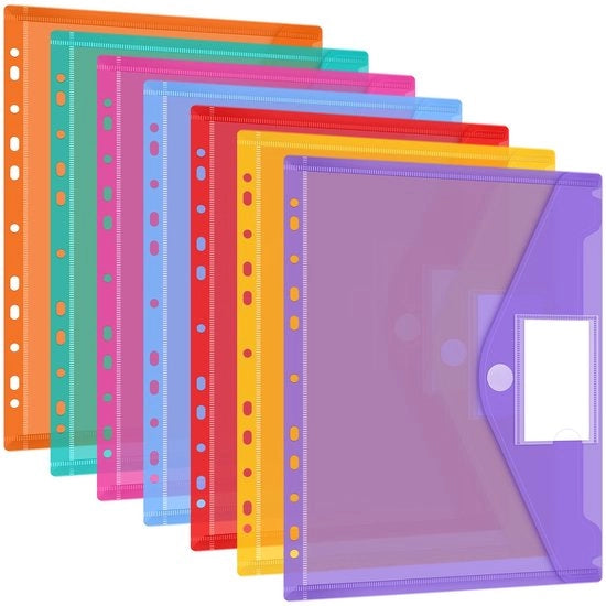 Mappe A4 28 fogli, 7 colori copertine documenti A4 archiviazione, copertine documenti A4 con bordo 11-giorni e copertina con etichetta, sistema di mappe per documenti Organizzare