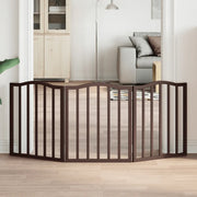 vidaXL Cancello Cani Pieghevole 3 Pannelli Rovere Marrone 150cm Pioppo