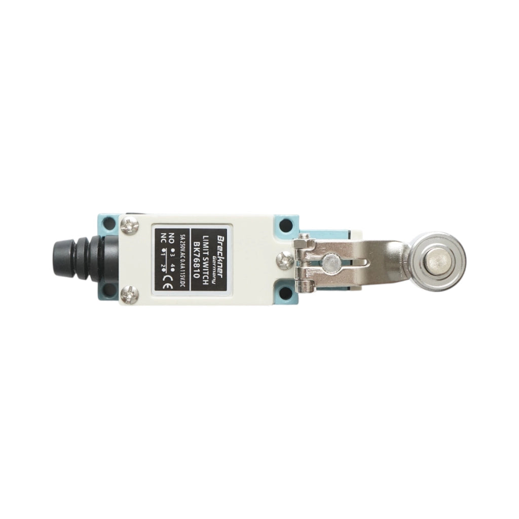 Finecorsa con braccio regolabile e rullo orizzontale NO+NC 250V AC 5A/115V DC 0,4A Breckner Germany