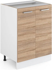 Mobiletto base cucina R-Line, Sonoma, 60 cm senza piano di lavoro, per la libera combinazione all'interno di sistemi cucina modulari