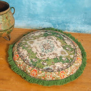 Cuscino di meditazione in tessuto di cotone a maglia a forma rotonda, 60 cm, boho chic, elegante e confortevole