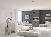 Camino a Bioetanolo da Parete 90x50 cm Inside 900 Bianco con Vetro