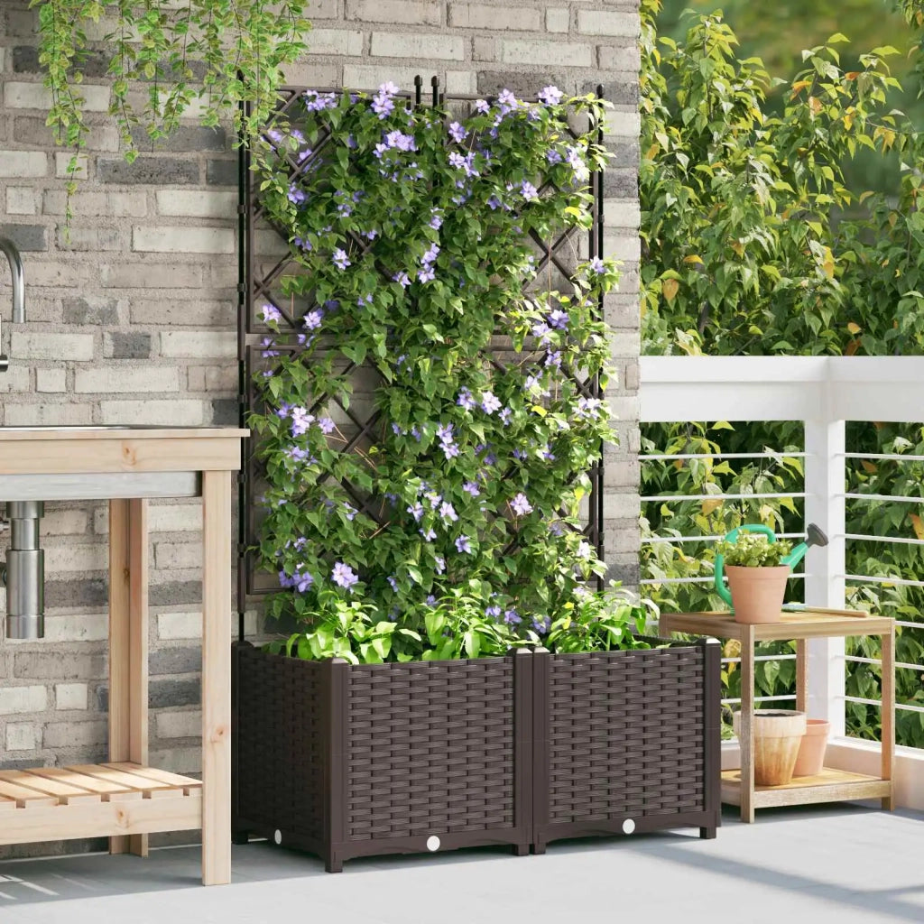 Vaso da giardino 2 pcs Marrone 80 x 40 x 143 cm Plastica 42002815