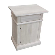 comodino classico 1 cassetto 1 porta legno grezzo 51x37x67 (531) - Mobili 2G