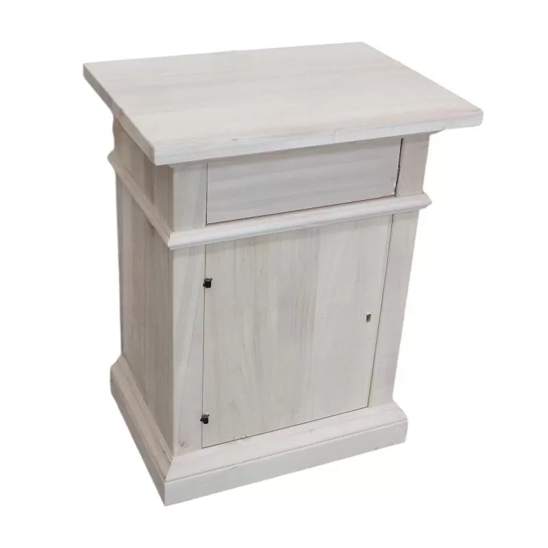 comodino classico 1 cassetto 1 porta legno grezzo 51x37x67 (531) - Mobili 2G