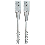 Picchetti di Terra 2 pz Argento 10x10x57 cm in Acciaio Zincato