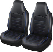 2 pezzi di rivestimento per sedili anteriori in pelle finta lussuosa - Protezione per sedile auto impermeabile - Padrone per sedile auto in pelle PU - Adatto per la maggior parte delle auto, SUV e camion - Blu