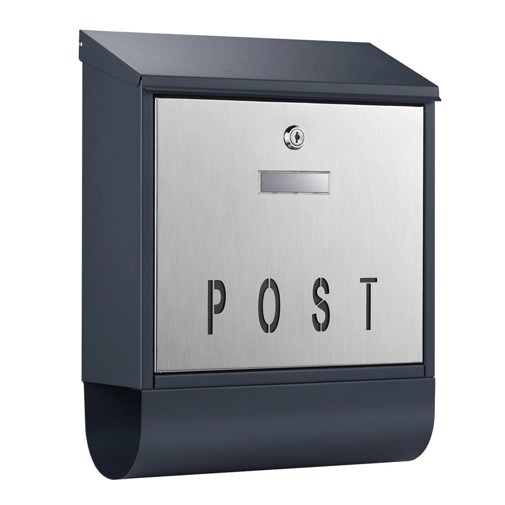 Cassetta postale/portagiornali/cassetta postale da parete di design 30 × 39 × 11 cm grigio 16_0000112