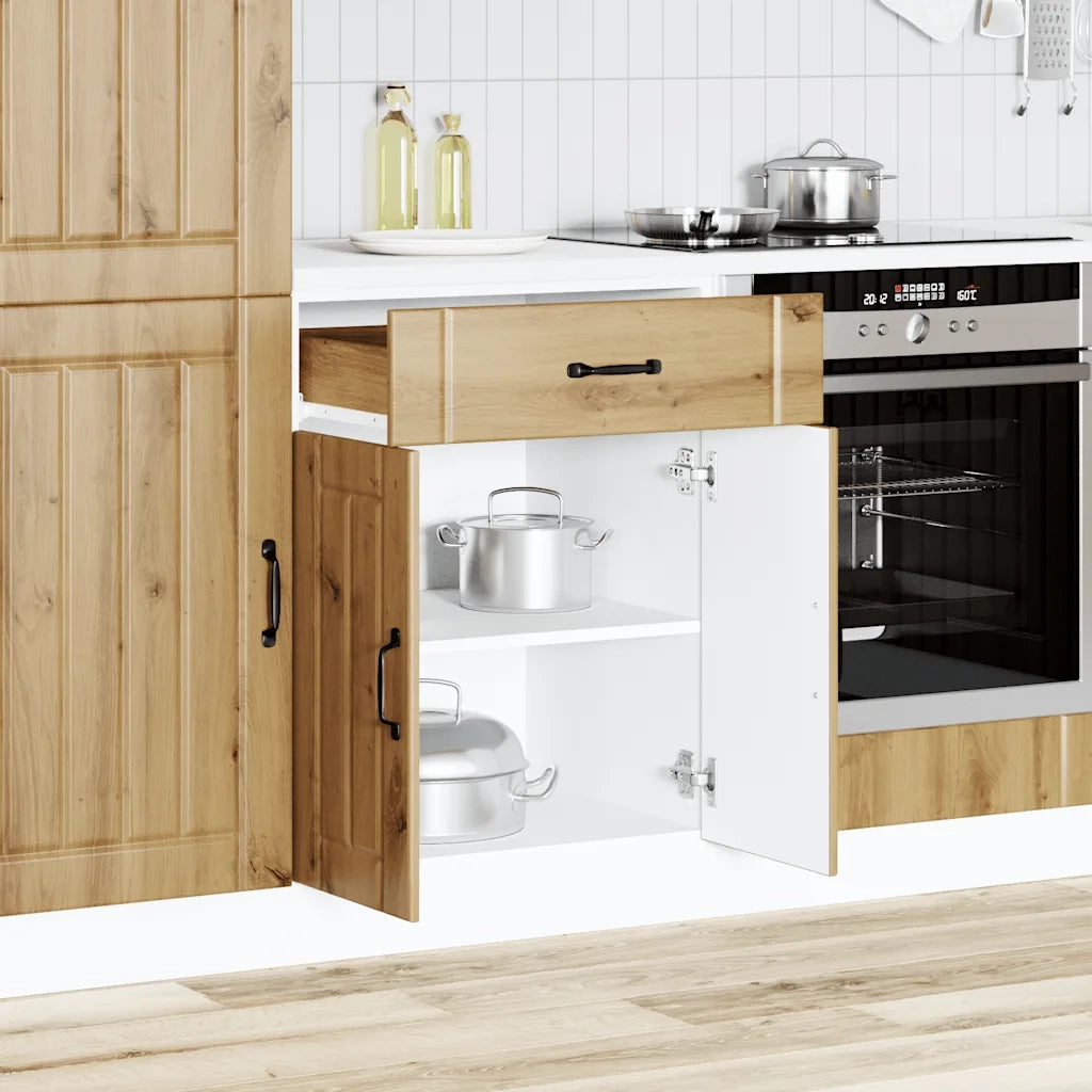 Base da Cucina Lucca Rovere Artigianale in Legno Multistrato