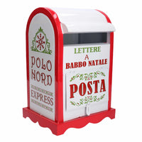 Cassetta posta di Babbo Natale Natalizia 20x22,5xh33 cm in Metallo rosso bianco