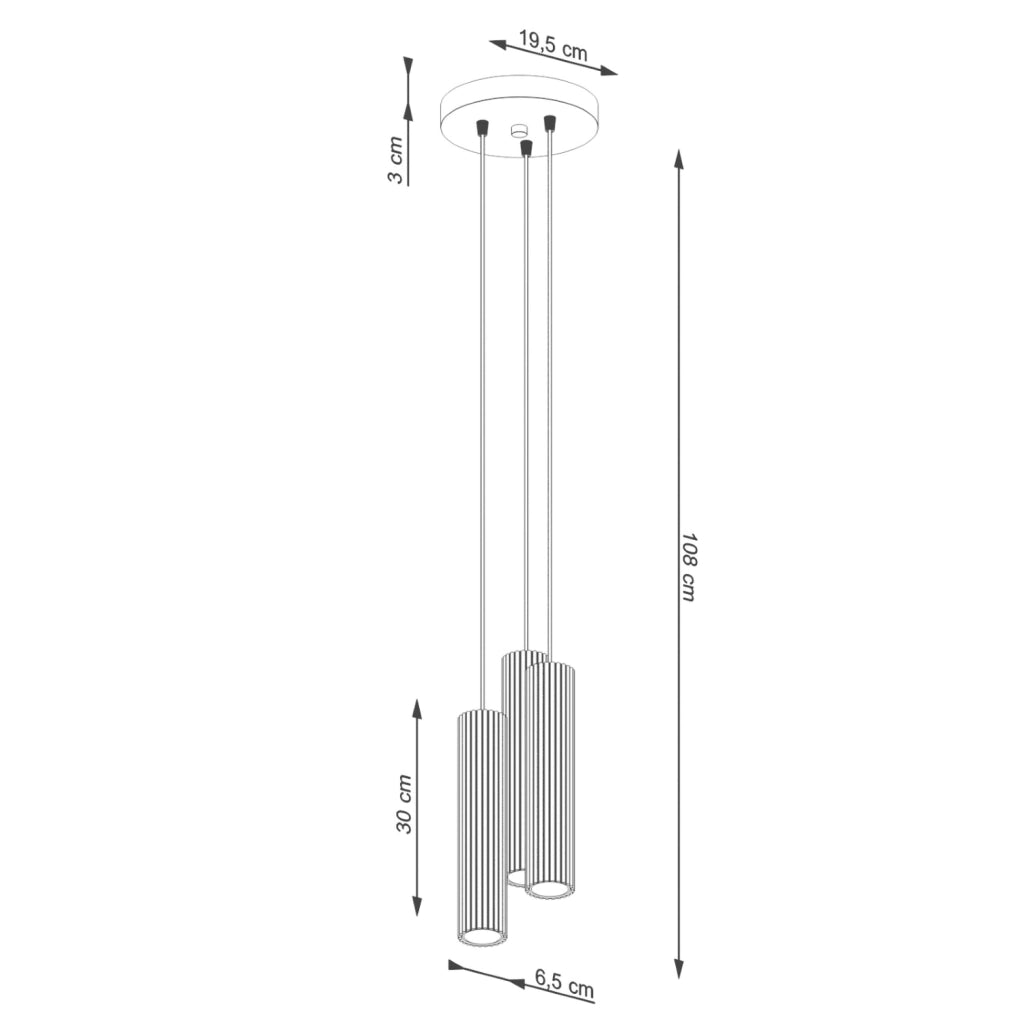 Lampada a sospensione moderna oro Ø20 3xGU10 GRAVIO