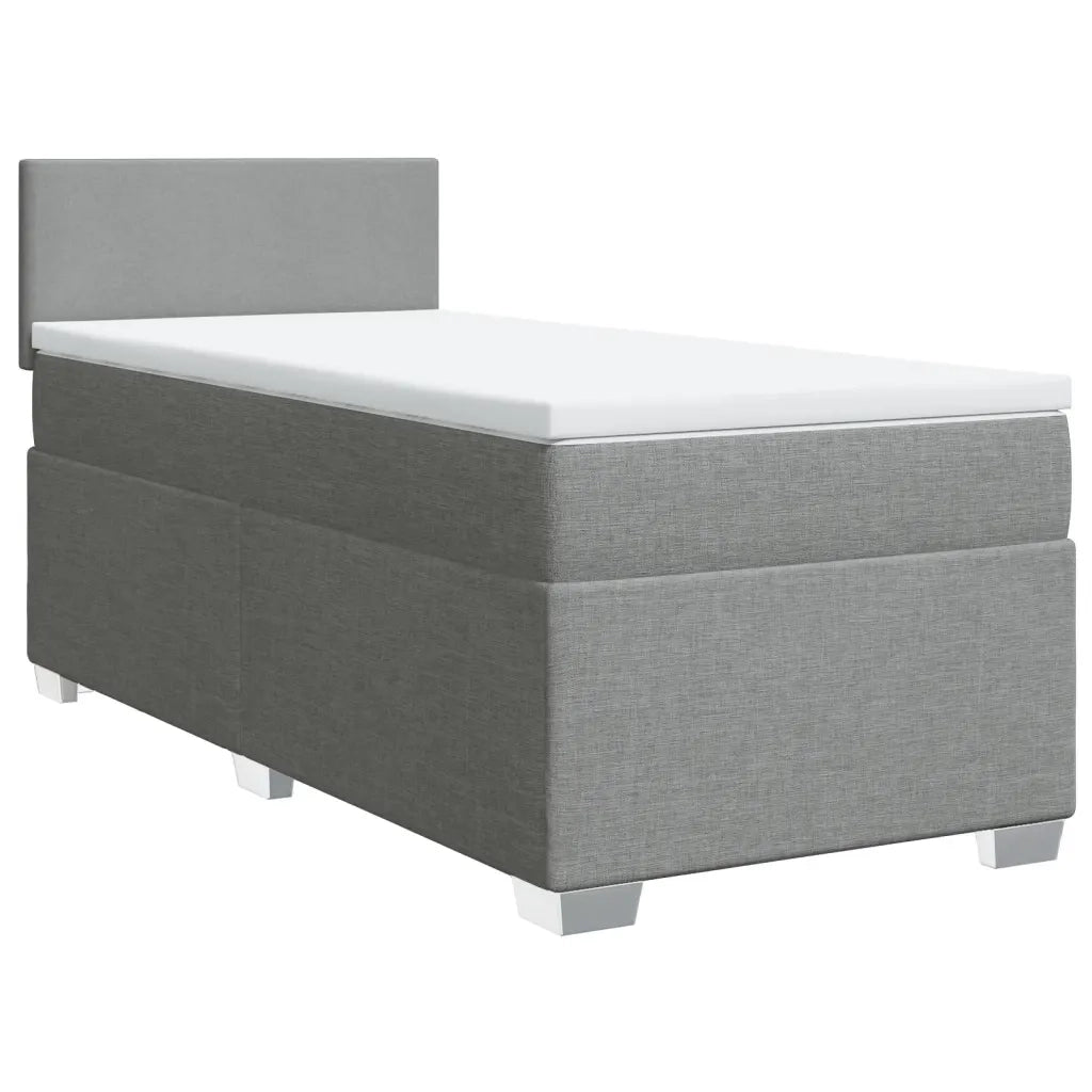 Giroletto a Molle con Materasso Grigio Chiaro 90x200 cm Tessuto 3288064