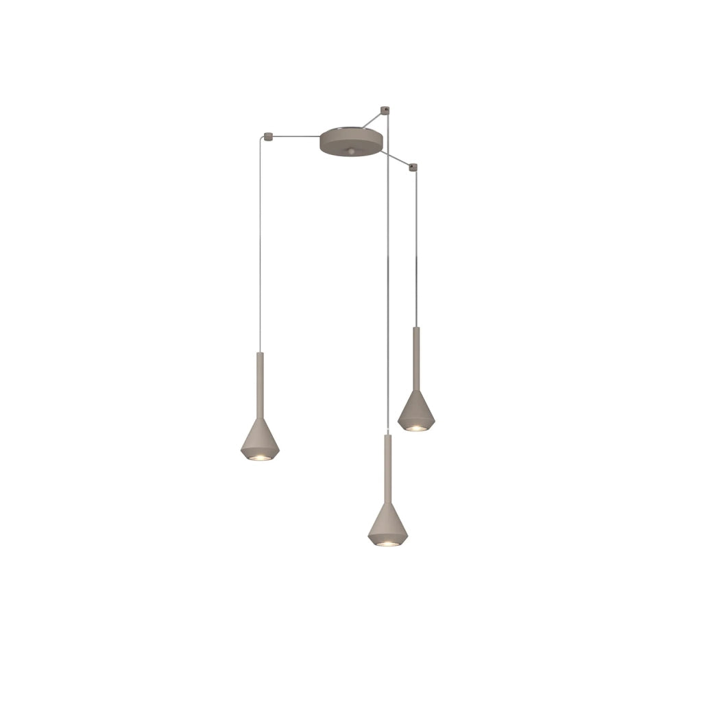 Lampadario Moderno Aygo Metallo Sabbia 3 Luci Gu10