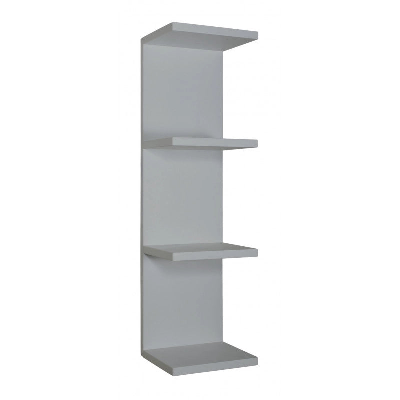 Mensola da Muro, Libreria Sospesa, Libreria da Parete, Scaffale da Parete, Grigio Sasso, 25,5x93 p23,7 cm - Libreria Pettine