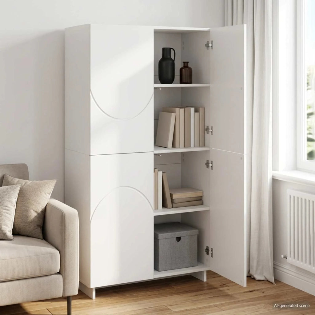 Credenza Bianco Lucido 79 x 41 x 151 cm Legno ingegnerizzato 3433113