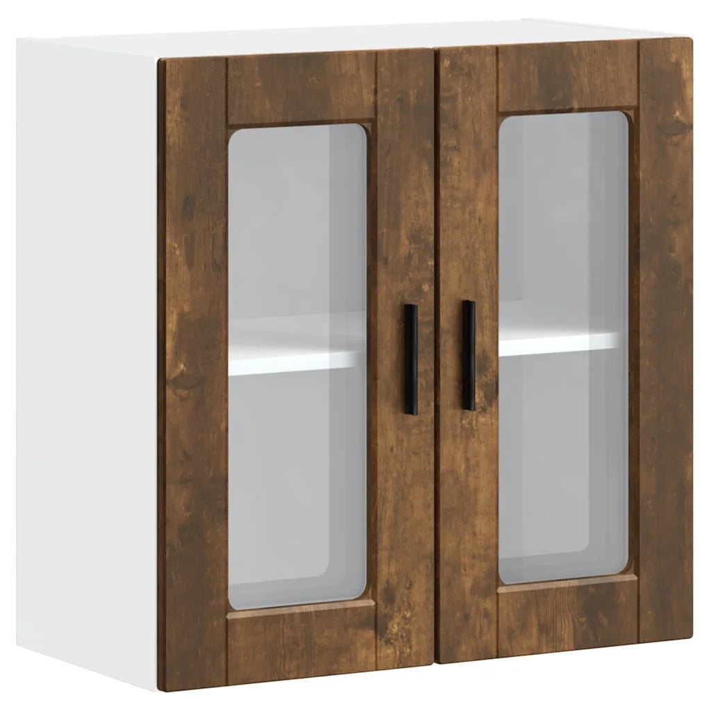 Pensile da Cucina | Mobile da Cucina con Porta in Vetro Porto Rovere Fumo