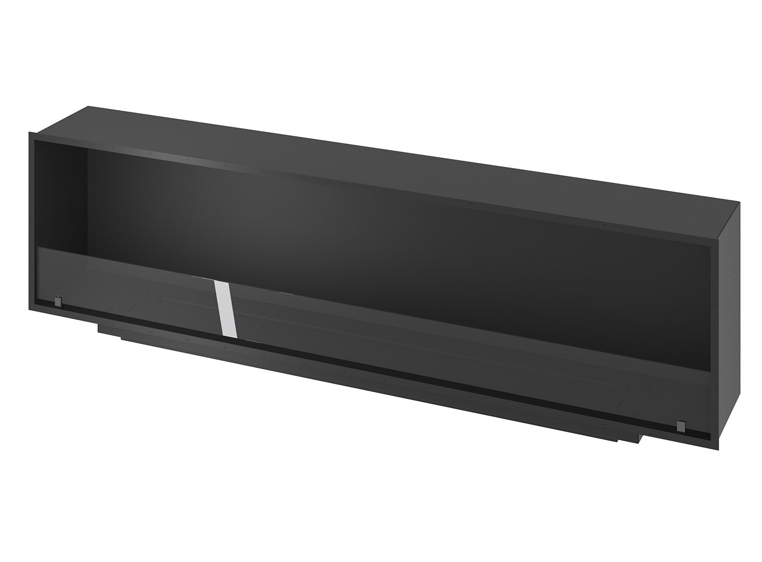 Camino a Bioetanolo da Incasso 204,4x59,4x30 cm Inside 2000 Slim Nero con Vetro