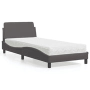 Letto con Materasso-Struttura Letto con Materasso Dover Grigio 90x190 cm in Similpelle