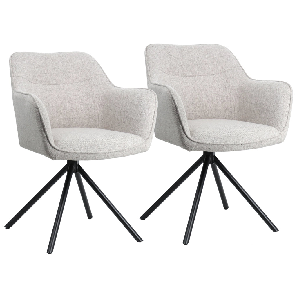 Set di 2 sedie in tessuto grigio DANNA