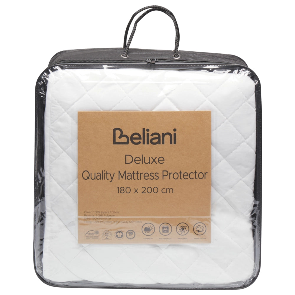 Proteggi materasso copri materasso trapuntato super king 180 x 200 cm cotone japara bianco