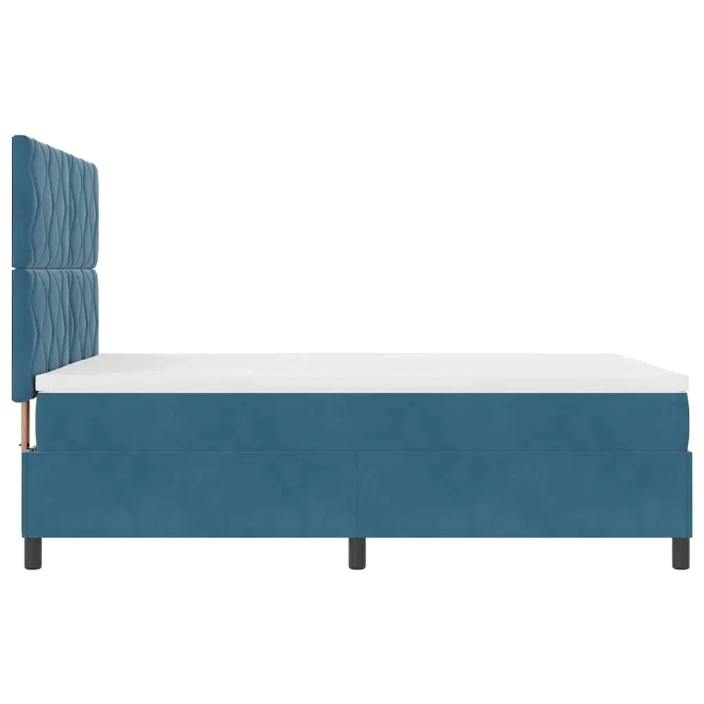 Letto a Sorgente LED Blu Scuro 140 x 200 cm Velluto 3343386