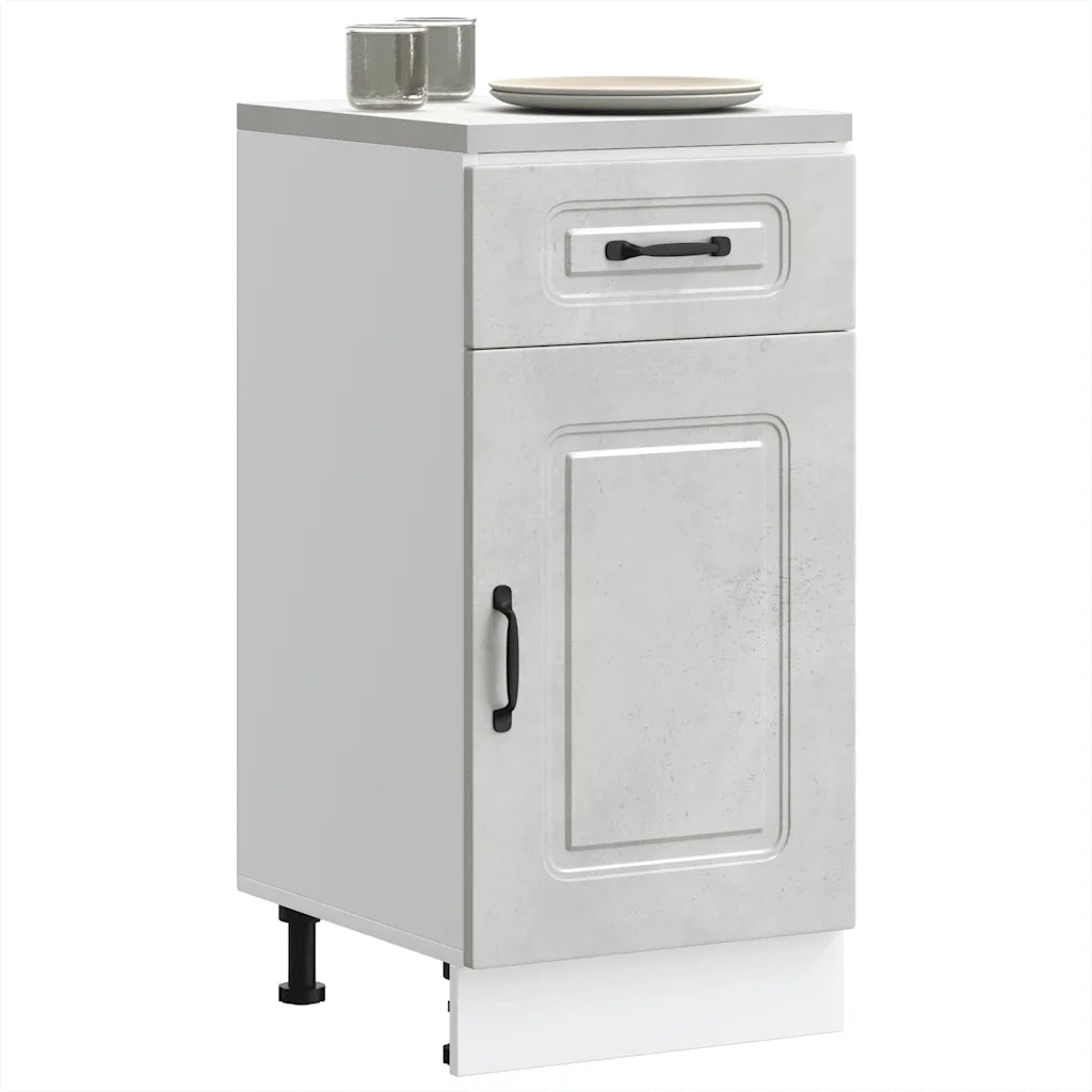 Base da Cucina-Mobile Base da Cucina Kalmar Grigio Cemento in Legno Multistrato 403060
