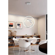 Trade Shop - Lampadario 53w Led Moderno Bianco A Sospensione Con Uccello Luce Naturale A51-bn -