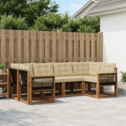 Set di divani da esterno con cuscino 6 pcs Naturale e Beige