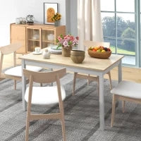 Tavolo da Pranzo 4 Posti con Piedini Antiscivolo, in Legno di Pino, 120x75x75 cm