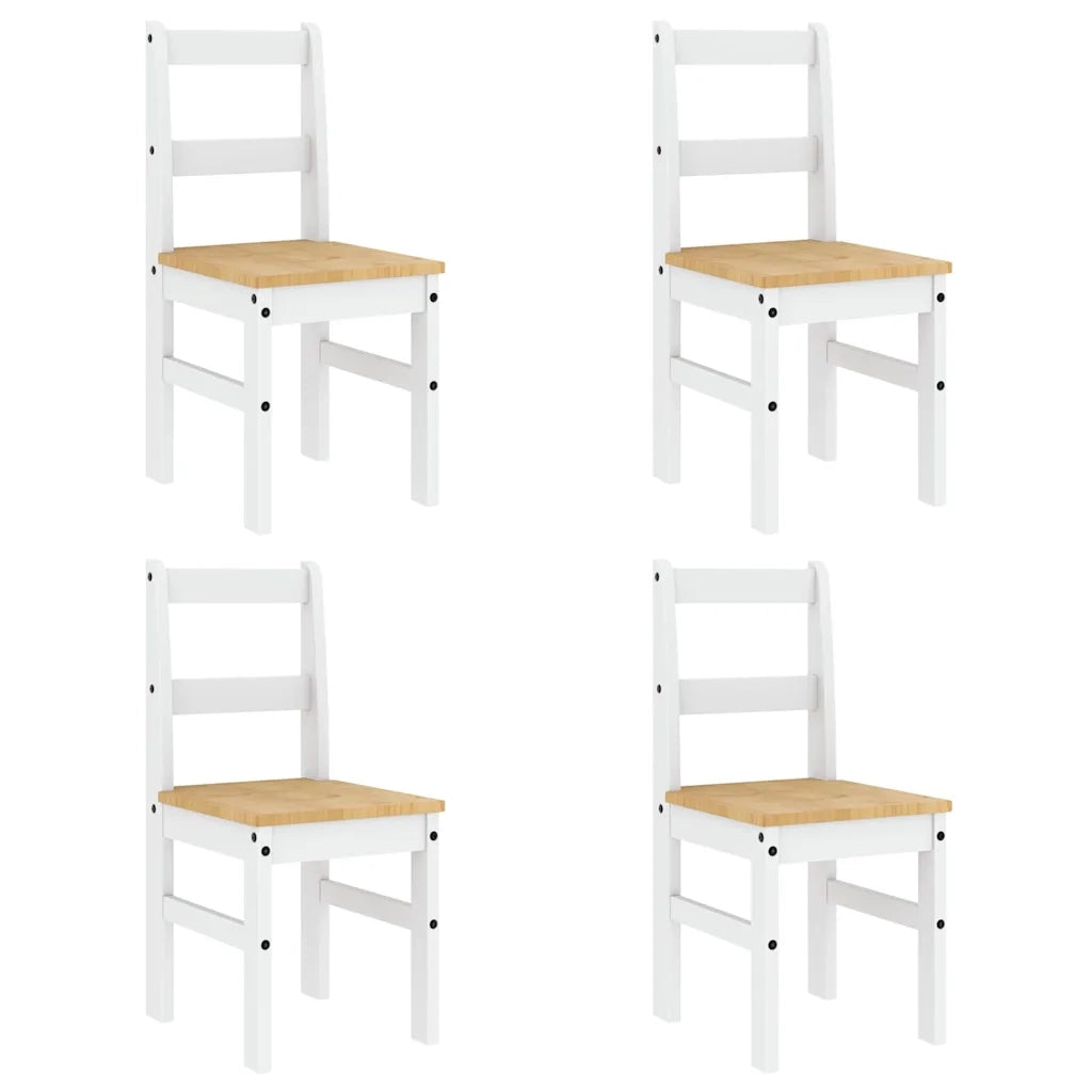 Set da Pranzo 5 pz PANAMA Bianco in Legno Massello di Pino 3345190