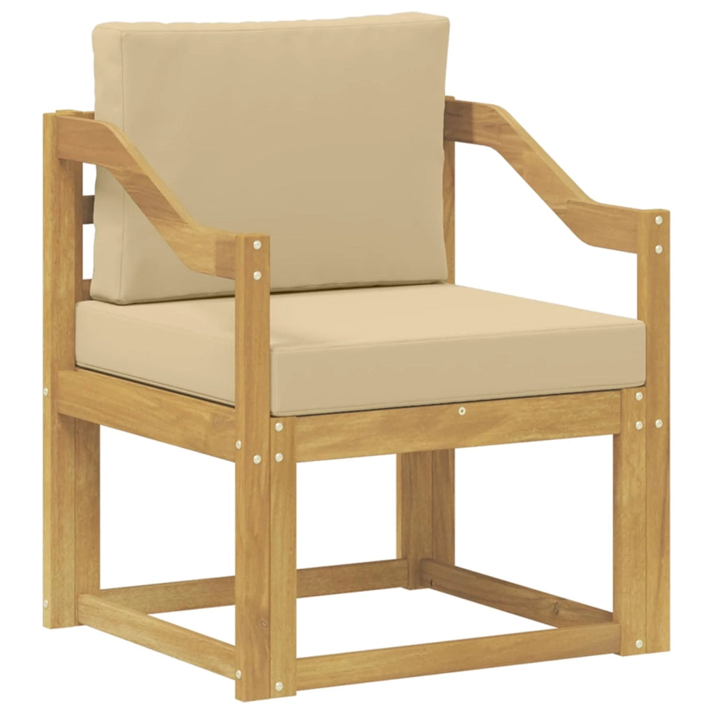 2 Pezzo Set di divani da esterno-Sofa da giardino Poliestere Bianco e Beige 231543