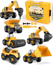 Kit di costruzione di camion giocattolo con cassa di stoccaggio 6 in 1 - Educativo regalo per bambini 3 4 5 anni 

Modello: 
- 6 modelli diversi di camion
- Materiale: plastica
- Età consigliata: 3-5 anni
- Dimensioni: [specifiche tecniche]
