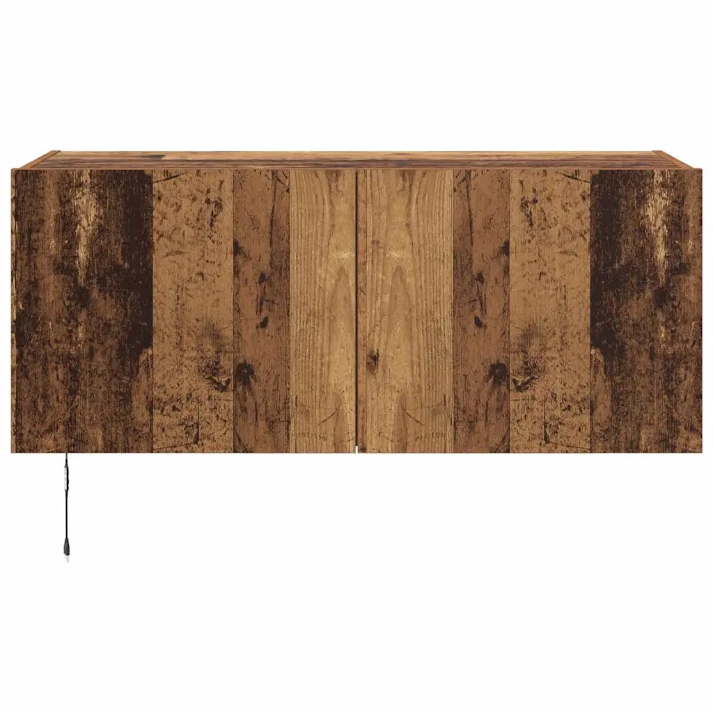 Mobile TV da parete con LED Legno vecchio 100 x 35 x 41 cm