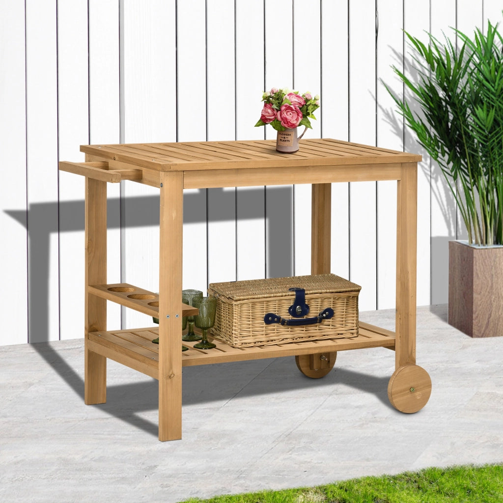 Carrello Portavivande da Giardino ¨C Zephmum ¨C Legno 95x47x74 cm
