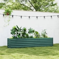 Letto per Orto a Fondo Aperto con Bordi Arrotondati in Acciaio Zincato, 240x40x45 cm, Verde