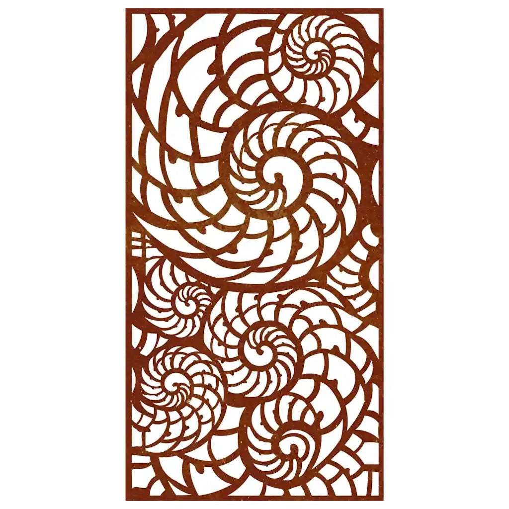 Decorazione Muro da Giardino 105x55cm Conchiglia Acciaio Corten 824476