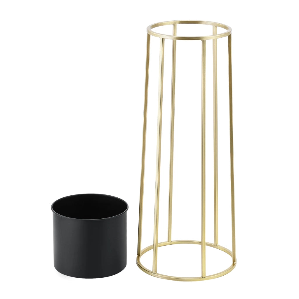 Set di 2 supporti per piante set di vasi da fiori set di fioriere fioriera vaso in metallo diverse dimensioni oro e nero 03_0006050