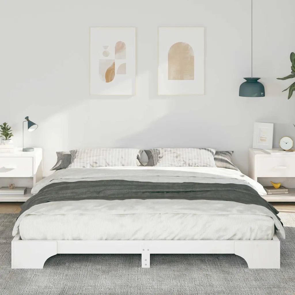 Struttura del letto Bianco 180 x 210 cm Pino massello