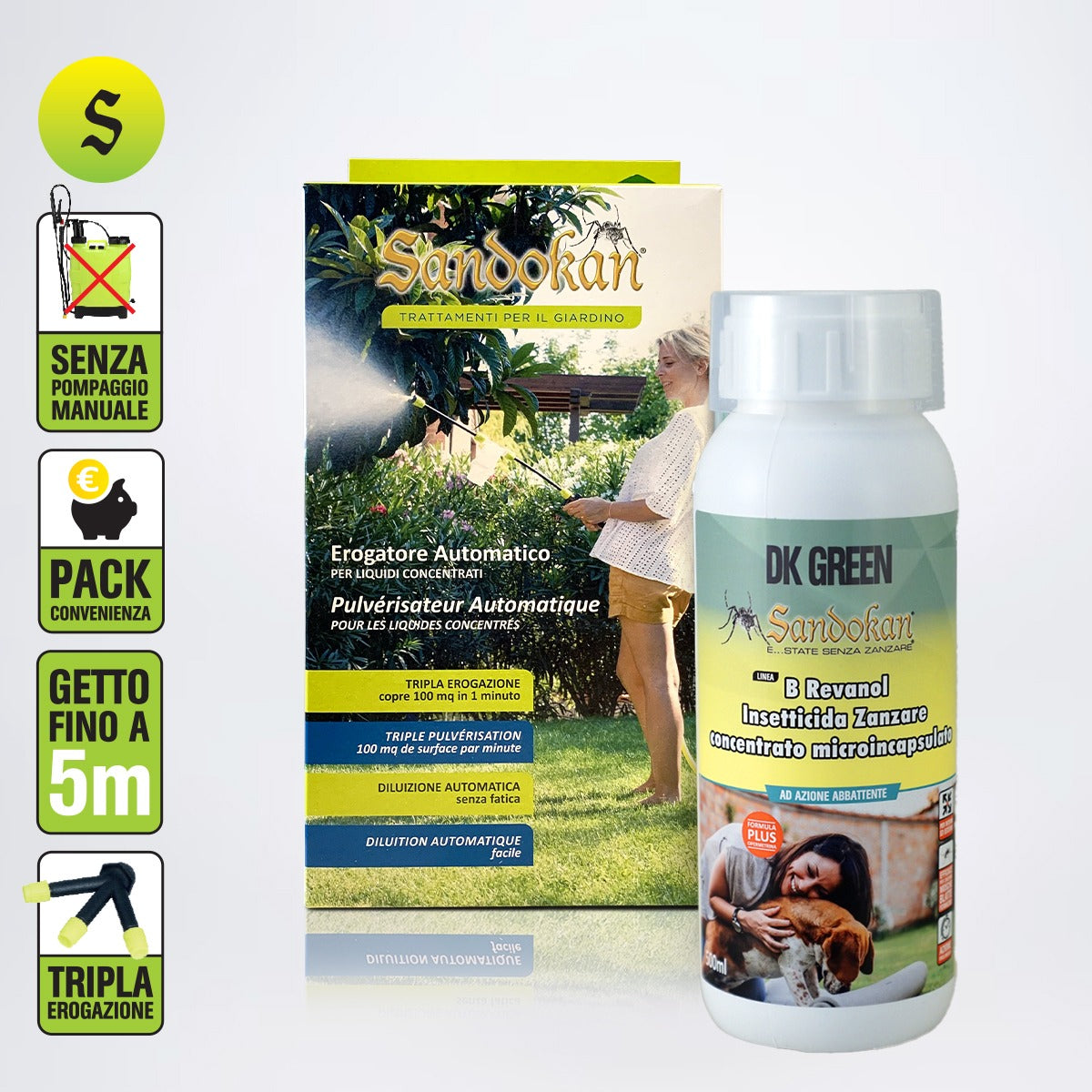 Kit spruzzatore automatico erogatore con mini serbatoio