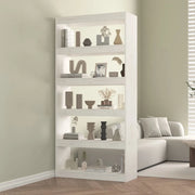Libreria/Divisorio Bianco 80x30x167,4 cm Legno Massello di Pino 808199