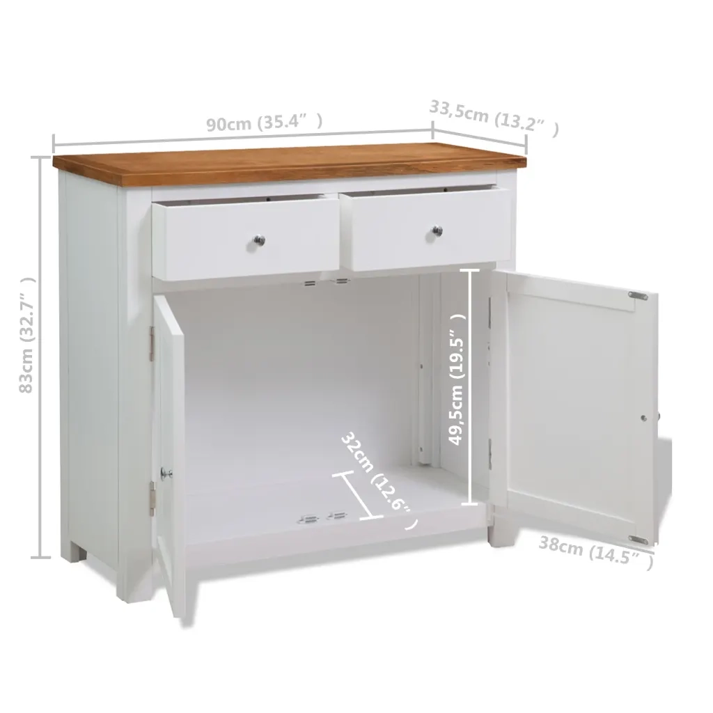 Credenza 90x33,5x83 cm in Massello di Rovere 247123