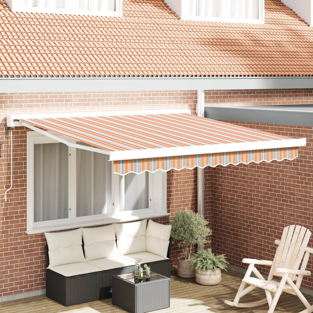 Tenda Retrattile Automatica a Righe Multicolore 350x250 cm