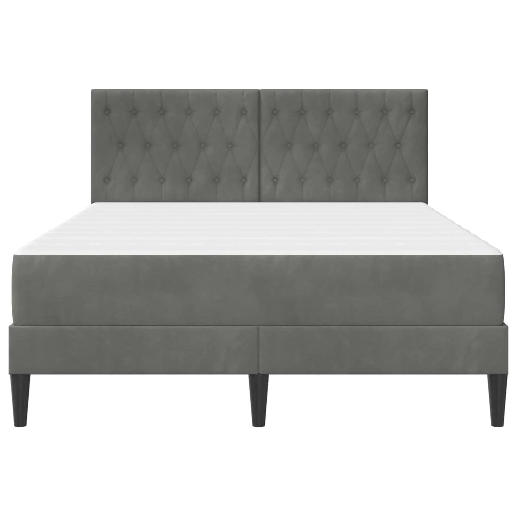 Struttura letto con materasso Grigio scuro 120 x 190 cm Velluto