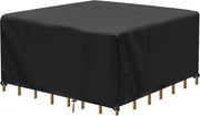 Copertura per mobili da giardino, copertura, impermeabile, resistente al vento, resistente ai raggi UV, tessuto 420D Oxford, grande ombrellone per giardino, sacco di protezione per mobili da giardino, tavolo da giardino (200 x 200 x 90 cm)