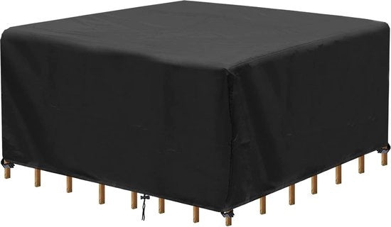 Copertura per mobili da giardino, copertura, impermeabile, resistente al vento, resistente ai raggi UV, tessuto 420D Oxford, grande ombrellone per giardino, sacco di protezione per mobili da giardino, tavolo da giardino (200 x 200 x 90 cm)