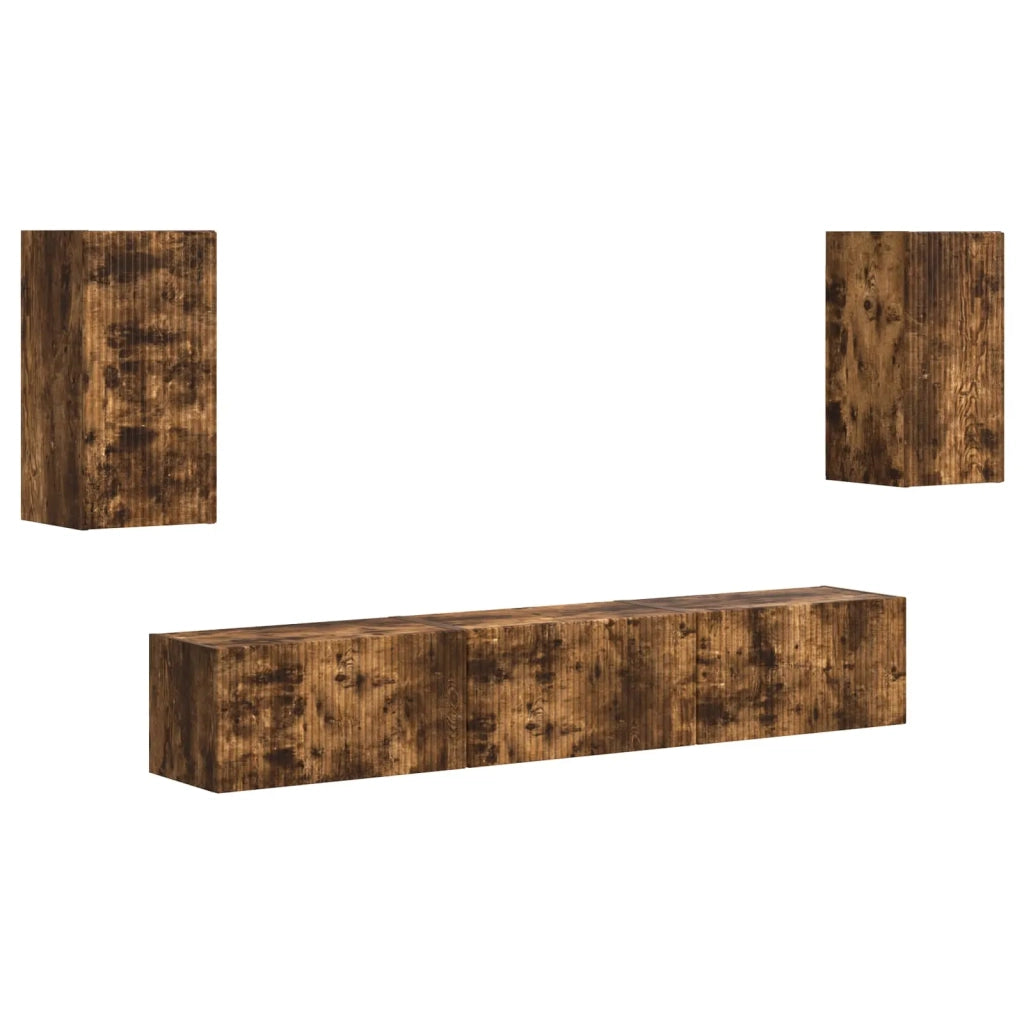 Set mobile TV 5 pcs Rovere fumé Legno multistrato