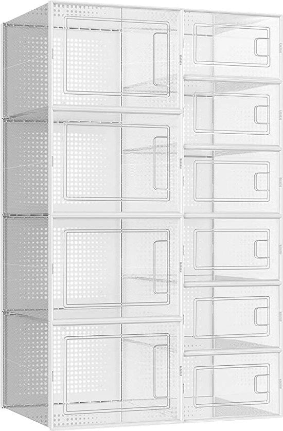Set di 10 - Contenitori per scarpe - organizzatore con 6 piccole e 4 grandi scatole